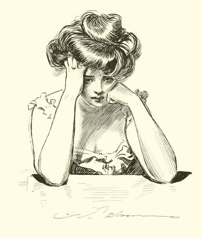 Hon bestämmer sig för att dö trots Dr Bottles av Charles Dana Gibson
