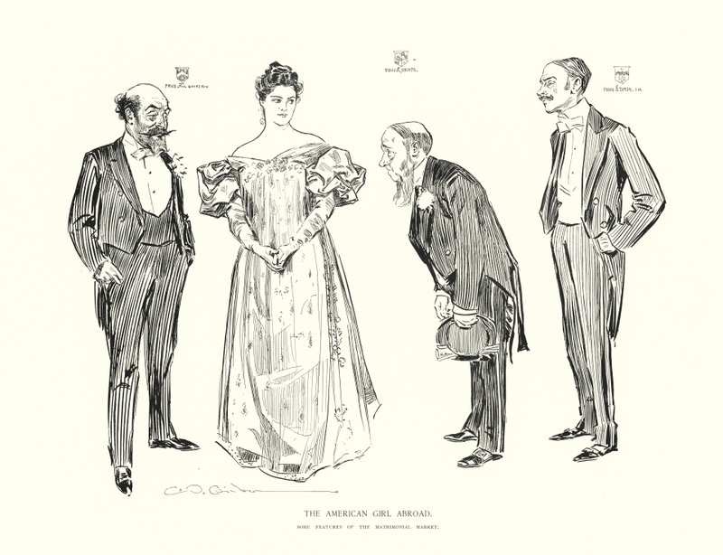 Den amerikanska flickan utomlands (litografi) av Charles Dana Gibson