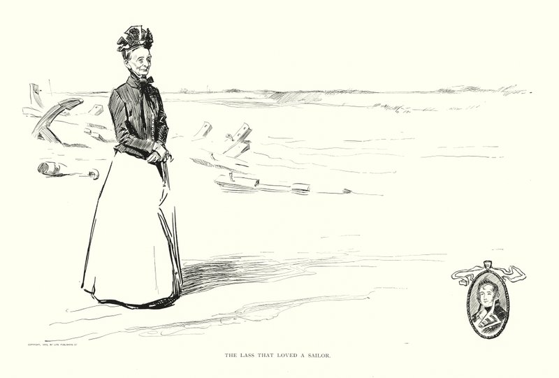 Flickan som älskade en sjöman (litografi) av Charles Dana Gibson