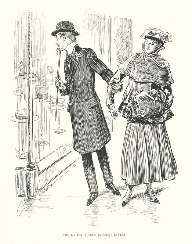 Det senaste inom herrmodet (litografi) av Charles Dana Gibson