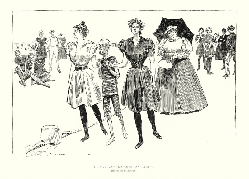 Den överarbetade amerikanske fadern (litografi) av Charles Dana Gibson