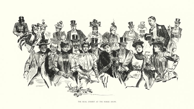 Det verkliga utställningsföremålet vid hästshowen (litografi) av Charles Dana Gibson