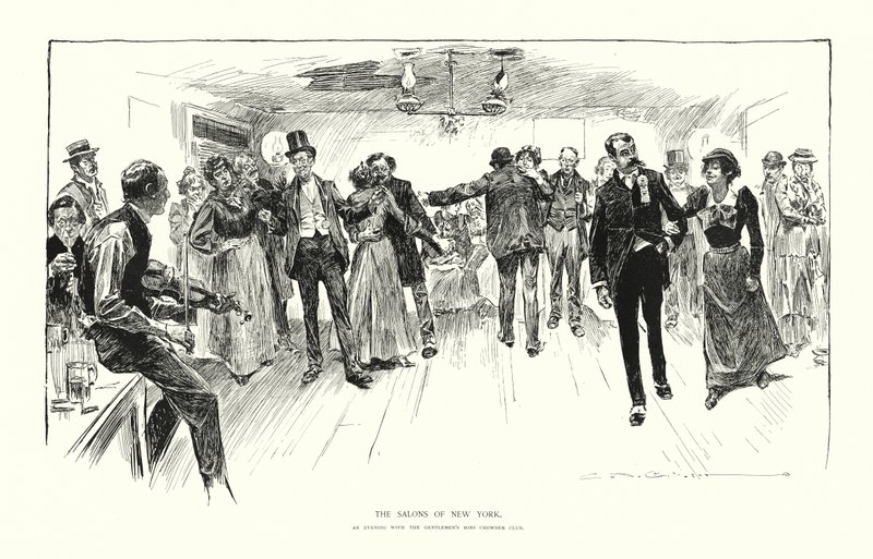 Salongerna i New York (litografi) av Charles Dana Gibson
