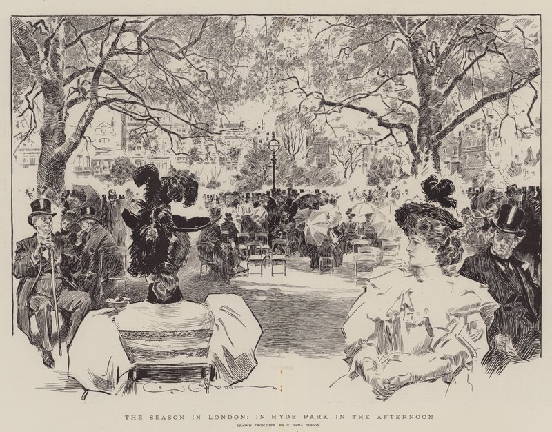 Säsongen i London, i Hyde Park på eftermiddagen av Charles Dana Gibson