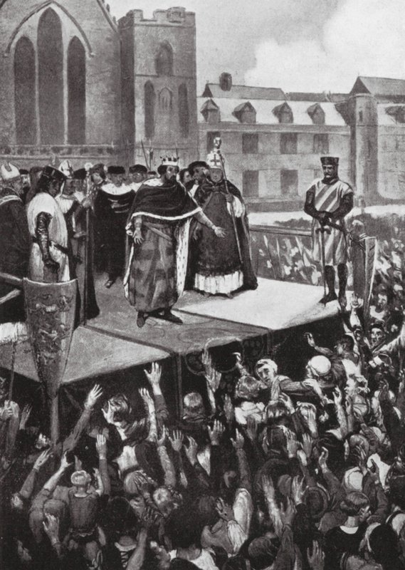 Edward I talar till sina undersåtar av Charles Daniel Ward