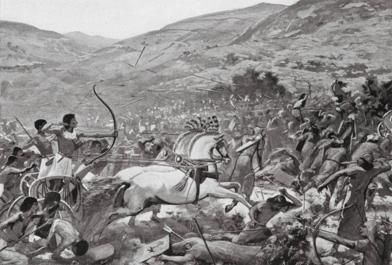 Sety I i Syrien, XIX:e dynastin (litografi) av Charles Daniel Ward