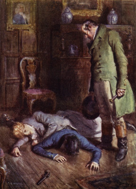 Illustration för The Amateur Gentleman av Jeffery Farnol (litho i färg) av Charles Edmund (after) Brock