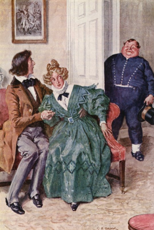 Illustration till The Pickwick Papers av Charles Dickens (färglitografi) av Charles Edmund (after) Brock