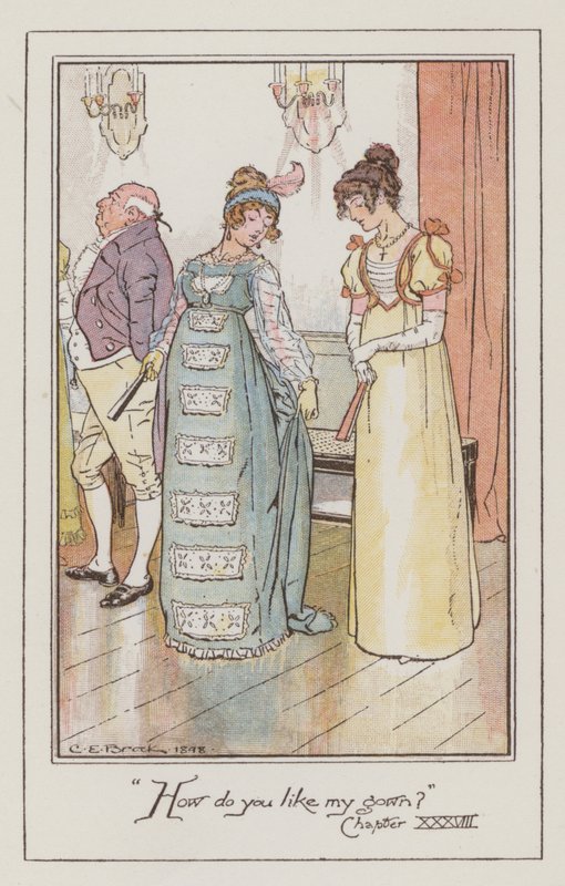 Illustration för Emma av Jane Austen (färg litho) av Charles Edmund Brock