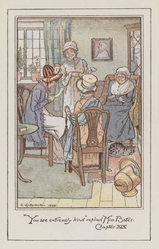 Illustration för Emma av Jane Austen (färg litho) av Charles Edmund Brock