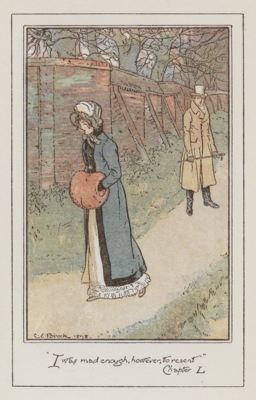 Illustration för Emma av Jane Austen (färg litho) av Charles Edmund Brock