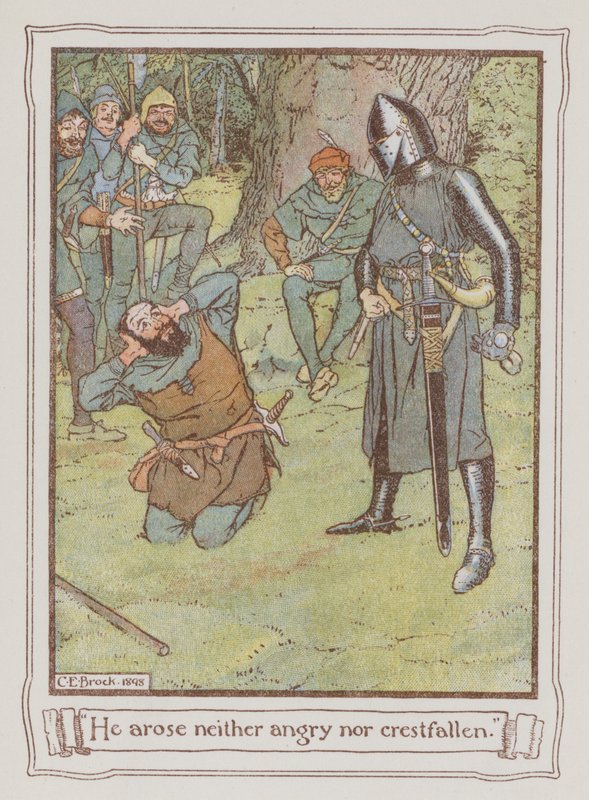 Illustration för Ivanhoe av Sir Walter Scott (litho i färg) av Charles Edmund Brock