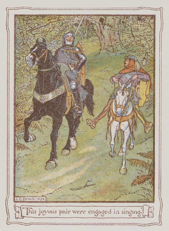Illustration för Ivanhoe av Sir Walter Scott (litho i färg) av Charles Edmund Brock