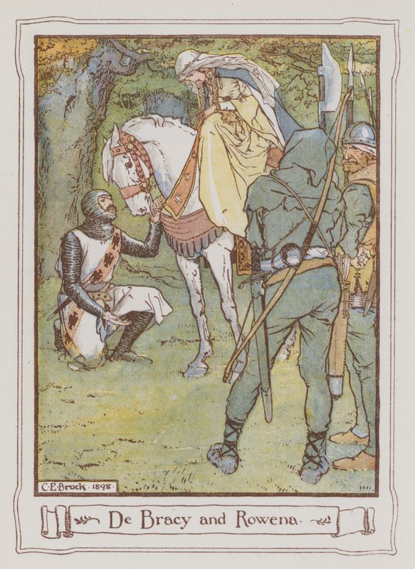 Illustration för Ivanhoe av Sir Walter Scott (litho i färg) av Charles Edmund Brock