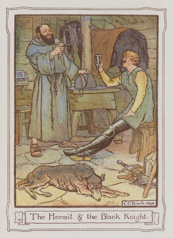 Illustration till Ivanhoe av Sir Walter Scott (färglitografi) av Charles Edmund Brock