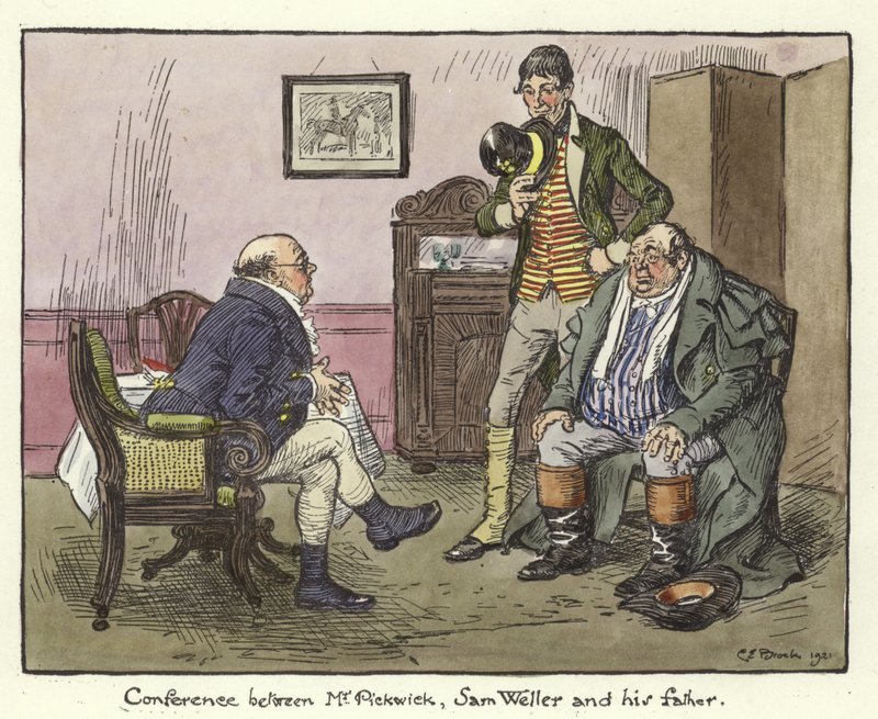 Illustration till Pickwick Papers av Charles Edmund Brock
