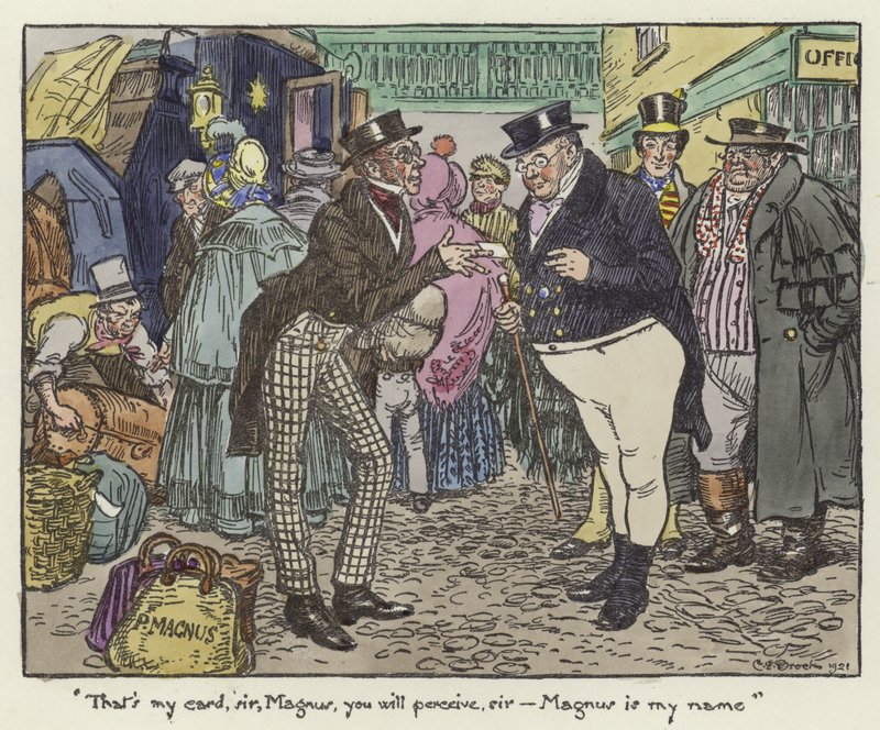 Illustration för Pickwick Papers av Charles Edmund Brock