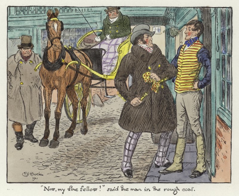 Illustration för Pickwick Papers av Charles Edmund Brock