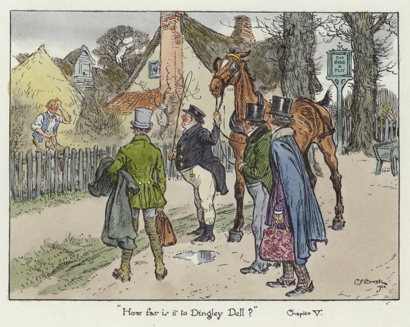 Illustration för Pickwick Papers av Charles Edmund Brock