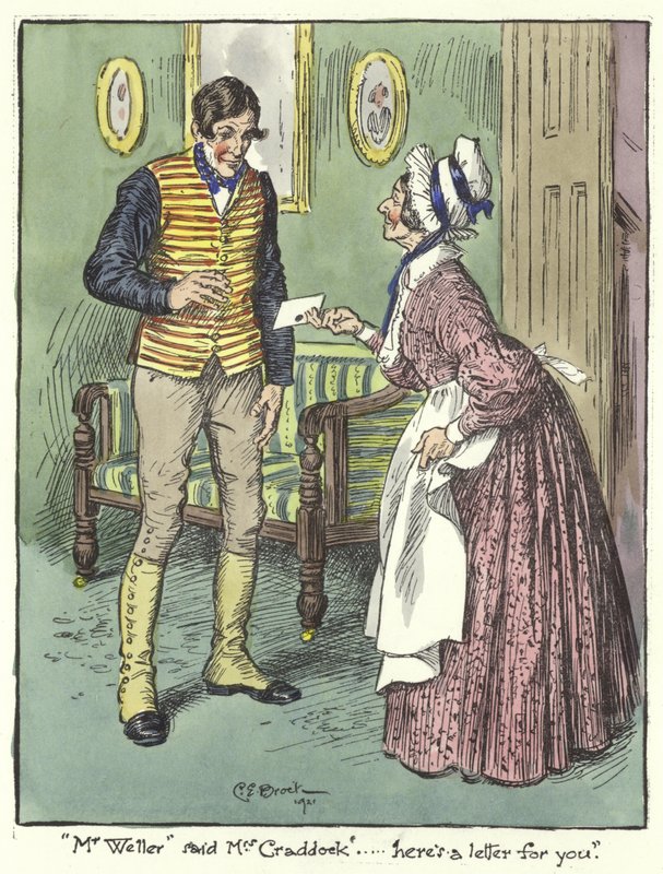 Illustration för Pickwick Papers av Charles Edmund Brock