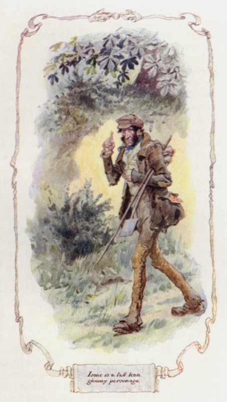 Isaac är en lång, mager och dyster personlighet (färglitografi). av Charles Edmund Brock