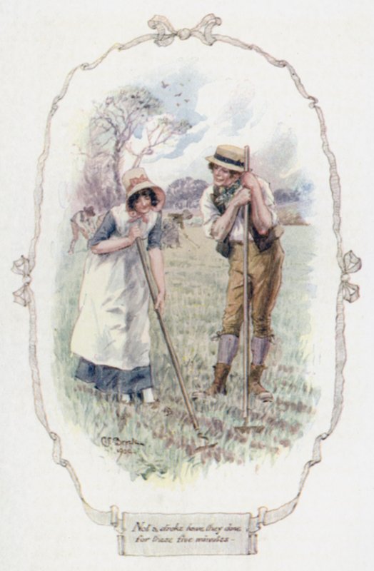 Inte ett slag har de gjort under dessa fem minuter (färg litho) av Charles Edmund Brock