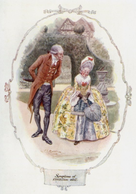 Symtom på en flirt fortfarande (färglitografi) av Charles Edmund Brock
