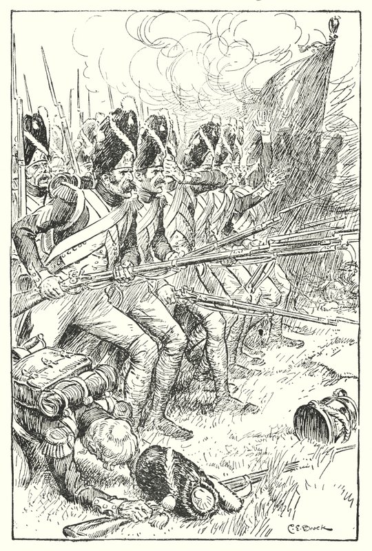 Franska gardet vid Waterloo (litho) av Charles Edmund Brock