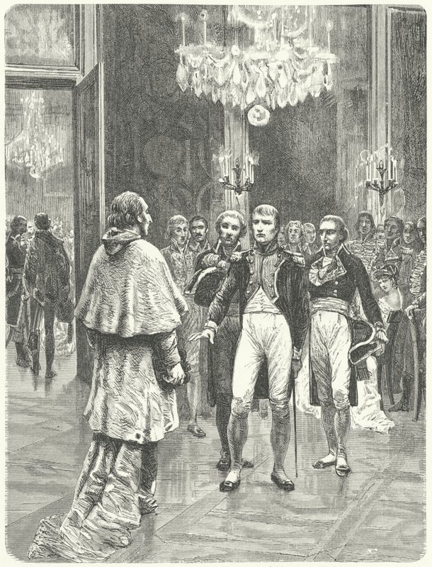 Napoleon tar emot kardinal Ercole Consalvi på Tuileriespalatset, Paris av Charles Edouard Delort