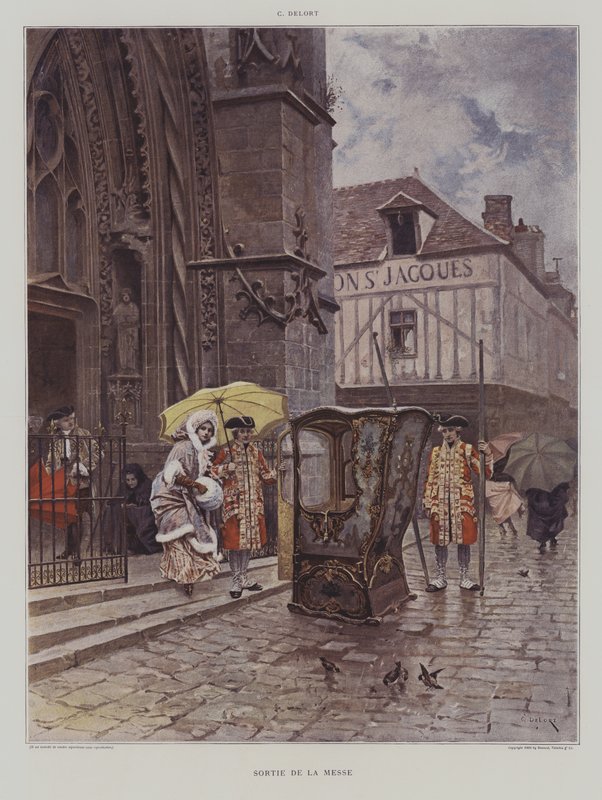 Sortie de la Messe (lämnar kyrkan efter mässan) av Charles Edouard Delort