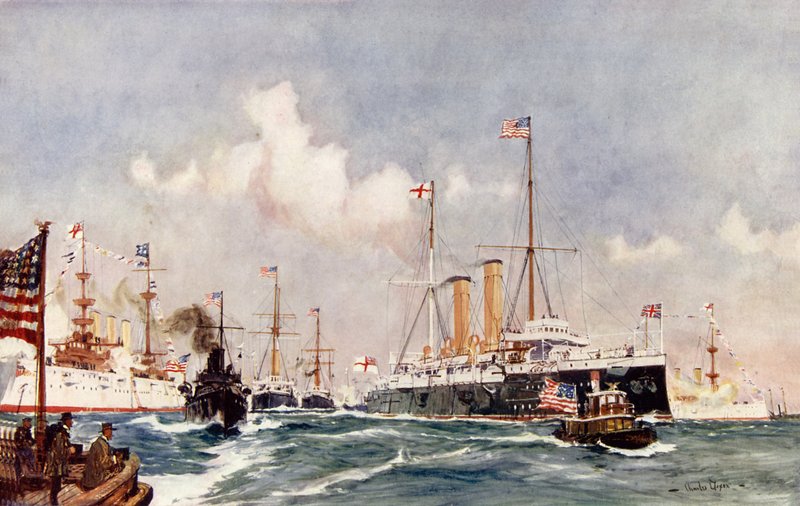 Flaggskeppet Crescent vid Bar Harbour, 1900 av Charles Edward Dixon