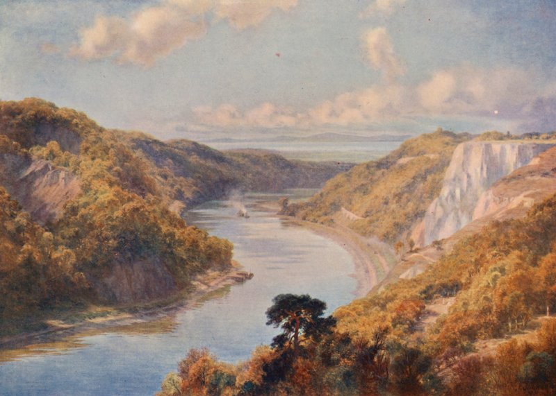 Avon vid Bristol (färglitografi) av Charles Edward Johnson