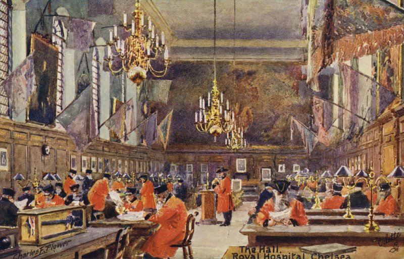 Salen, Kungliga sjukhuset i Chelsea av Charles Edwin Flower