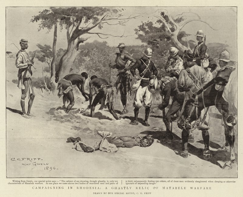 Kampanjer i Rhodesia, en hemsk relik från Matabele-krigföring av Charles Edwin Fripp