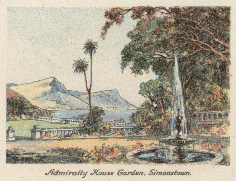 Sydafrika: Admiralty House Garden, Simonstown (färglitografi) av Charles Ernest Peers