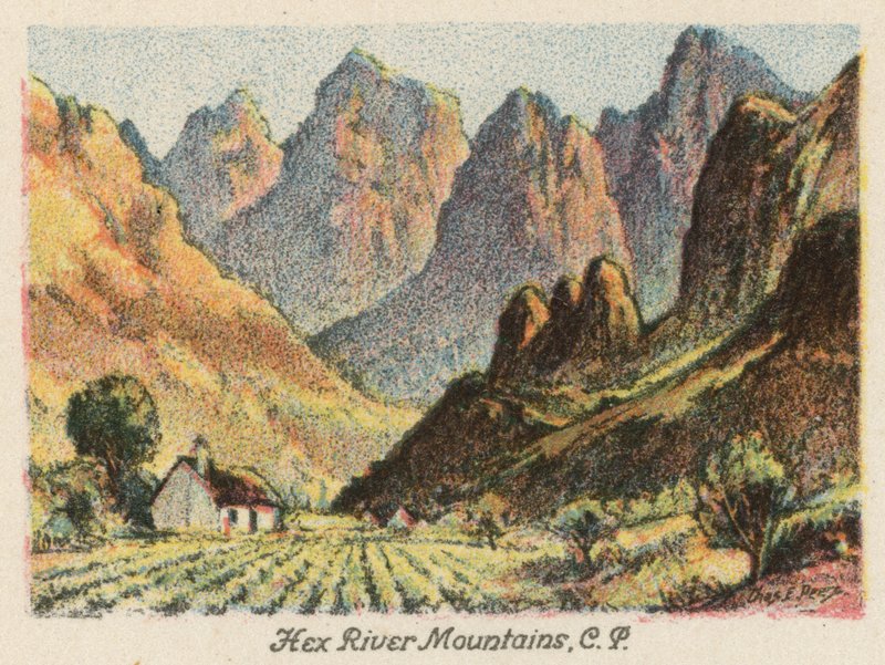 Sydafrika: Hex River Mountains, CP (färglitografi) av Charles Ernest Peers
