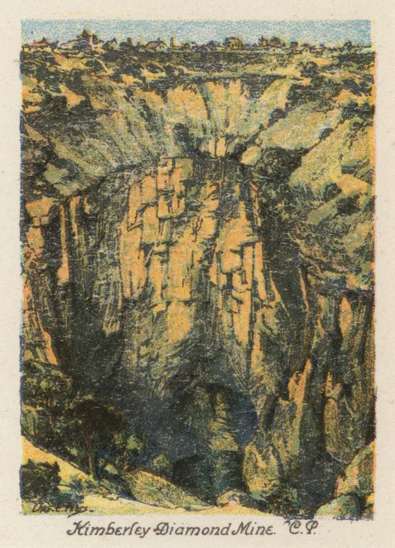 Sydafrika: Kimberley Diamond Mine, CP (färglitografi) av Charles Ernest Peers
