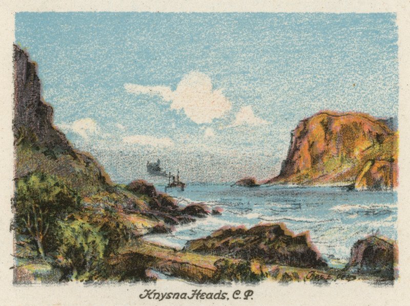 Sydafrika: Knysna Heads, CP (färglitografi) av Charles Ernest Peers