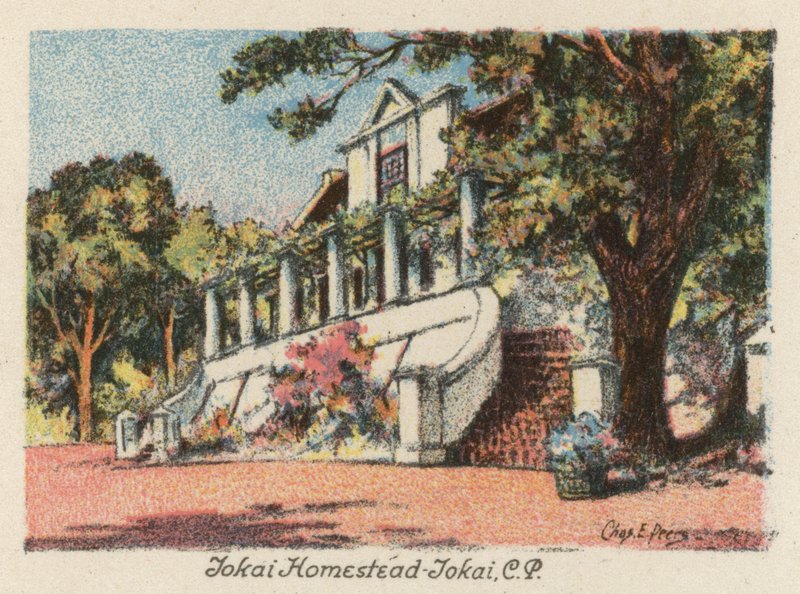 Sydafrika: Tokai Homestead: Tokai Homestead, Tokai, CP (färglitografi) av Charles Ernest Peers
