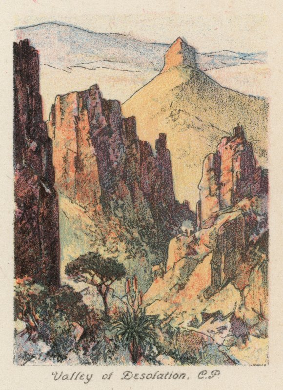 Sydafrika: Valley of Desolation, CP (färglitografi) av Charles Ernest Peers