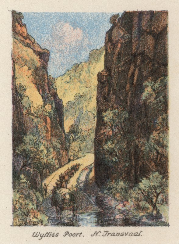 Sydafrika: Wyllies Poort, N Transvaal (färglitografi) av Charles Ernest Peers