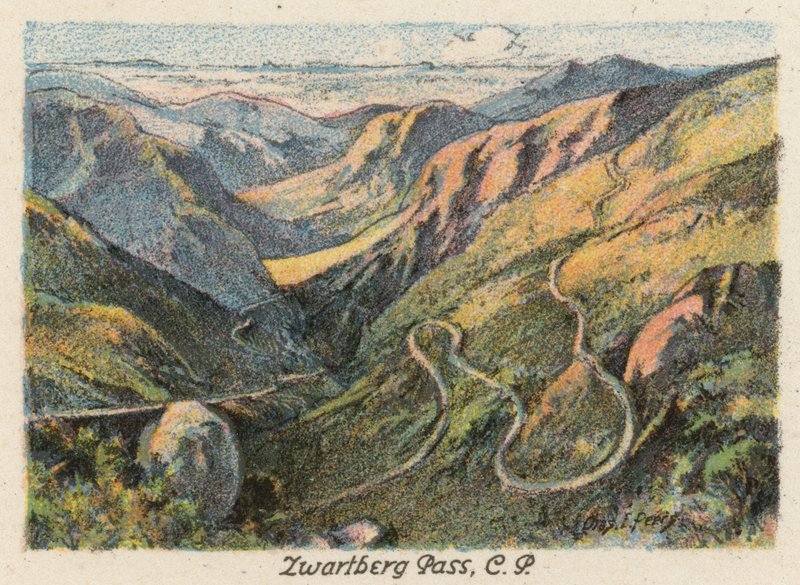 Sydafrika: Zwartberg Pass, CP (färglitografi) av Charles Ernest Peers