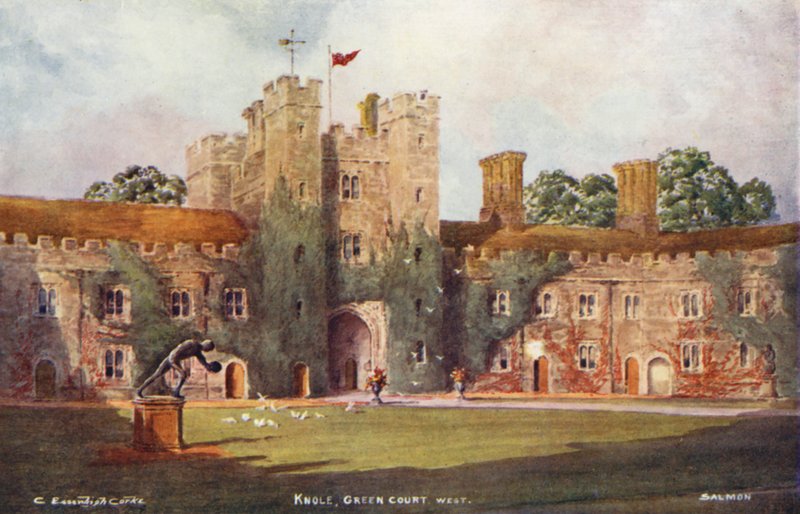 Knole House: Green Court, West (färglitografi) av Charles Essenhigh Corke