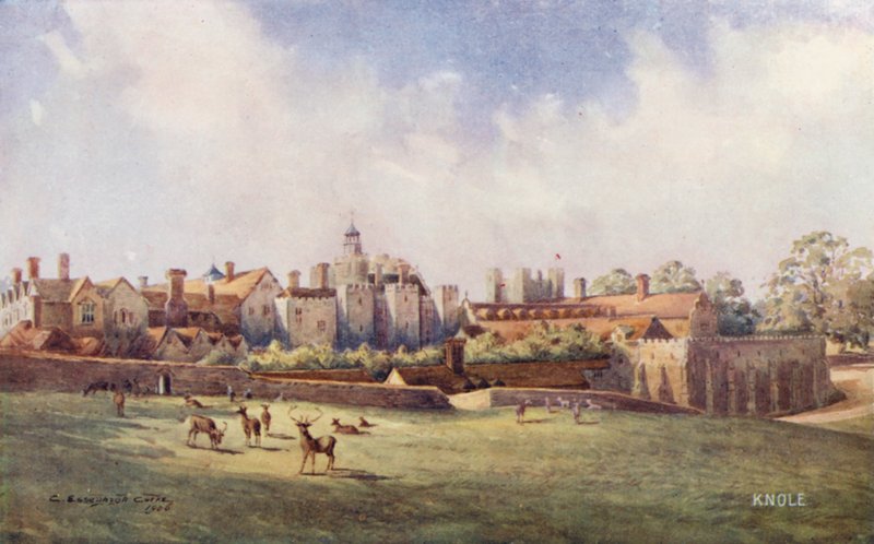 Knole House: Nordöstra framsidan (färglitografi) av Charles Essenhigh Corke