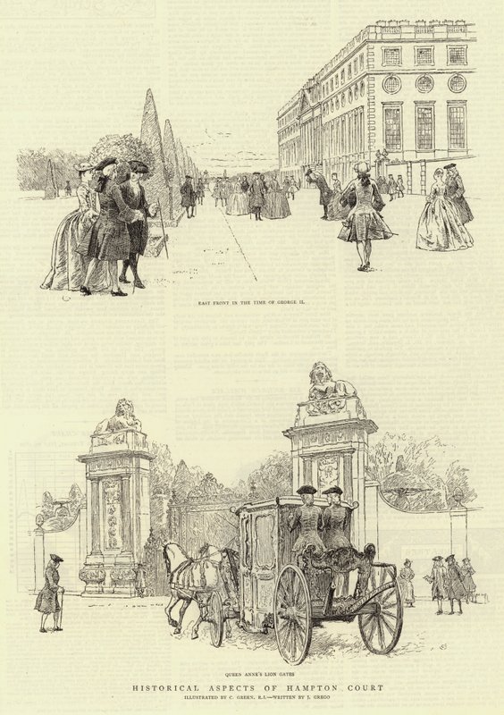 Historiska aspekter av Hampton Court av Charles Green