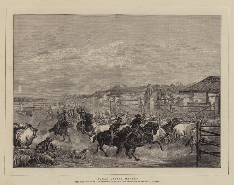 Romersk boskapsmarknad av Charles H. Poingdestre