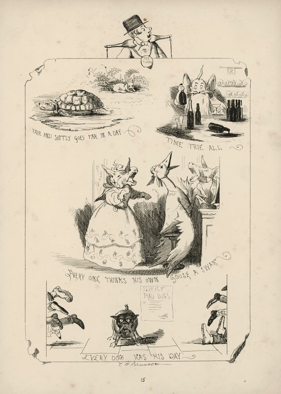 Sida från Ordspråksboken med bilder av Charles H Bennett av Charles Henry (after) Bennett