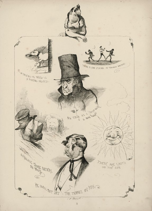 Sida från Ordspråksboken med bilder av Charles H Bennett av Charles Henry (after) Bennett