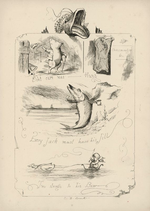 Sida från Ordspråksboken med bilder av Charles H Bennett av Charles Henry (after) Bennett