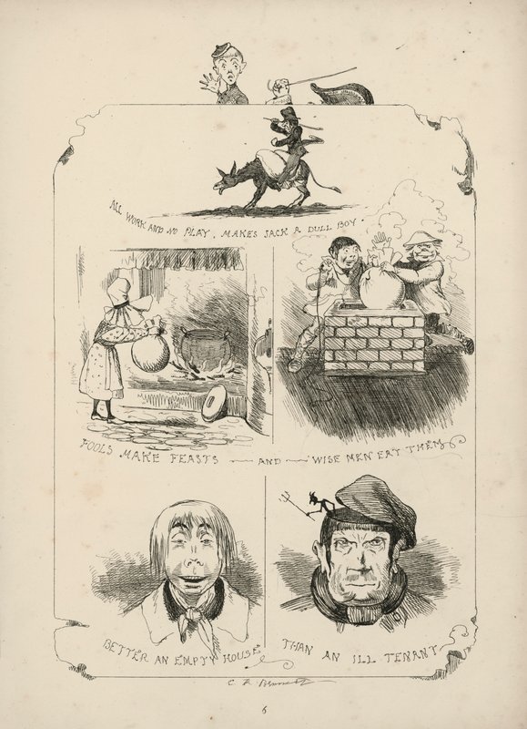 Sida från Ordspråksboken med bilder av Charles H Bennett av Charles Henry (after) Bennett